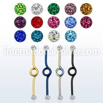 intbfr5 straight barbells anodized surgical steel 316l 