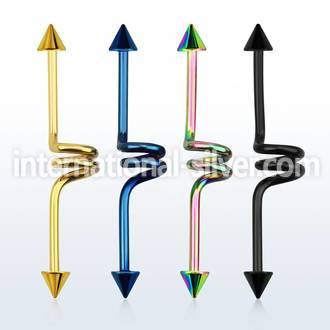 intccn5 straight barbells anodized surgical steel 316l 