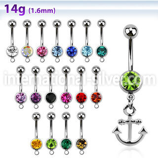 mcd632 belly rings surgical steel 316l belly button