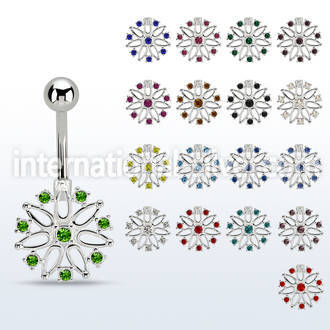 mcd700 steel belly banana, 14g w lower flower shape w crystals