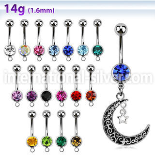 mcd730 belly rings surgical steel 316l belly button