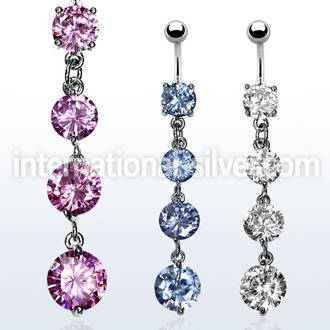 mcdz22 316l steel belly banana w round prong cz 3 cz stones