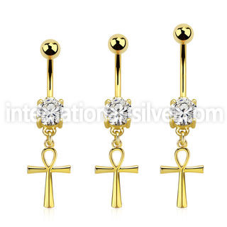 mdgz769 anodized steel belly button curved barbell cz ankh
