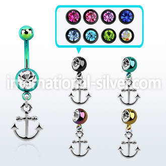 mdk632 belly rings anodized surgical steel 316l belly button