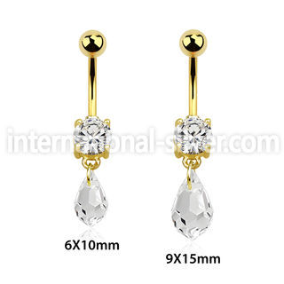 mdk710 anodized steel bellybutton curved barbell cz teardrop