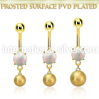 mgofot gold steel belly banana w opal  8mm frosted ball