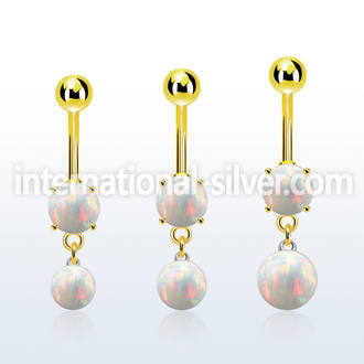 mgoopb gold steel belly banana w opal  8mm opal ball