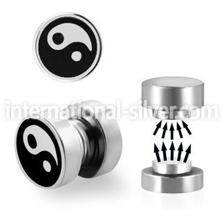 mip11 316l steel magnetic fake plug with yinyang logo