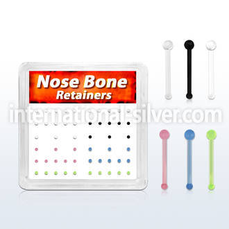 nbrtabx box w 52 flexible nose bone retainer ball shaped tops