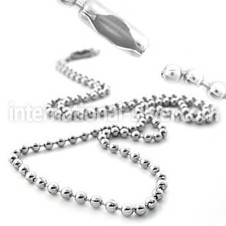 nk3 high polished steel necklace in connected balls pattern