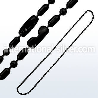 nk4bl black pvd stainless steel ball bead chain necklace