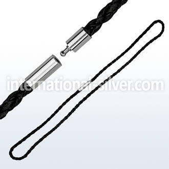 nk5 weaved rubber necklace with high polished pop in clasp