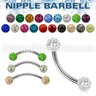 npbnfr5 316l steel nipple banana 5mm multi gem ferido balls resin cover