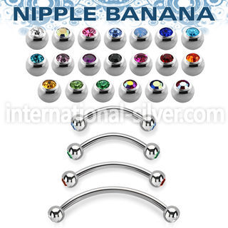 npbnjb4 316l surgical steel nipple banana 4mm press fit gem balls