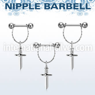 npdl47 surgical steel barbells nipple piercing