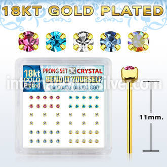 npygm box w 52 silver bend it nose studs w 1.8mm set crystal