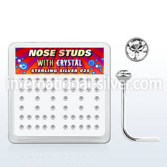 ns14cx l shape nose studs silver 925 nose