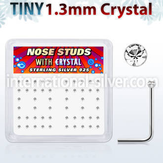 ns6cx l shape nose studs silver 925 nose