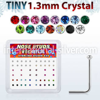 ns6mx l shape nose studs silver 925 nose