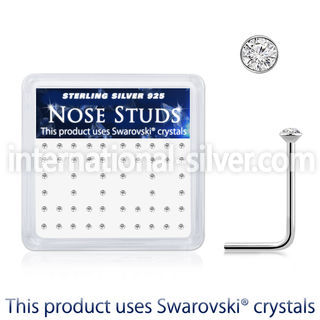 ns9cxsw silver nose studs swarovski gem