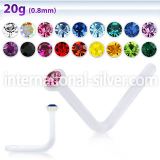 nsac2 l shape nose studs acrylic body jewelry nose