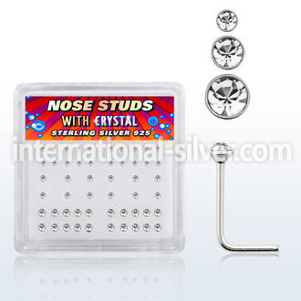 nsbxmc2 l shape nose studs silver 925 nose
