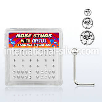 nsbxmc l shape nose studs silver 925 nose