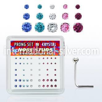 nsbxpbm l shape nose studs silver 925 nose