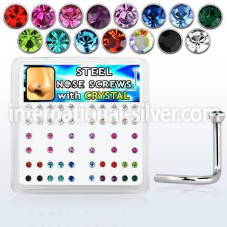 nsc18xm l shape nose studs surgical steel 316l nose