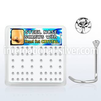 nscbxc l shape nose studs surgical steel 316l nose