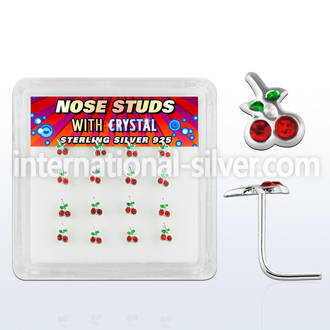 nsch16 l shape nose studs silver 925 nose