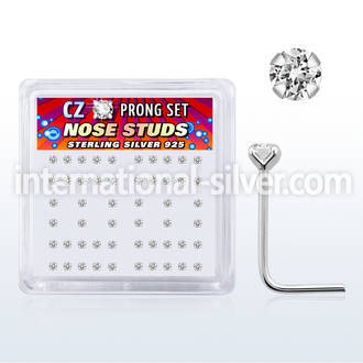 nsczbxc l shape nose studs silver 925 nose