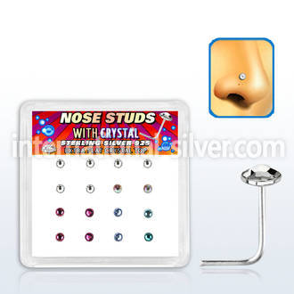 nsfbs16m l shape nose studs silver 925 nose