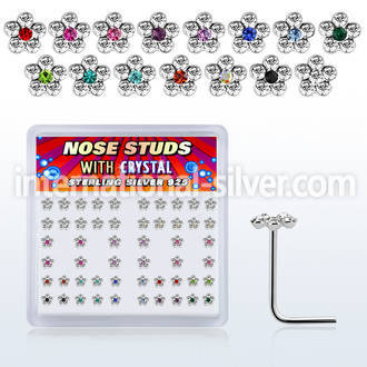 nsflbxs2 l shape nose studs silver 925 nose