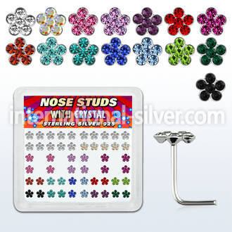 nsflbxs l shape nose studs silver 925 nose