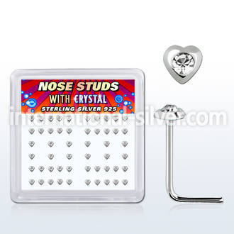 nshrbxc l shape nose studs silver 925 nose