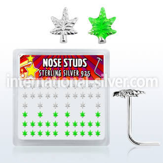 nsma l shape nose studs silver 925 nose