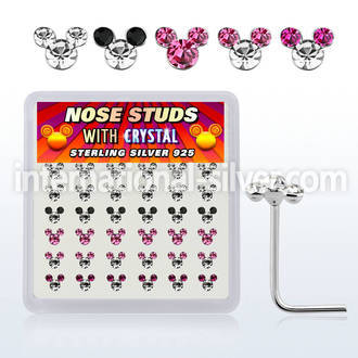 nsmos36a l shape nose studs silver 925 