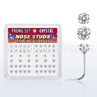 nspbmc l shape nose studs silver 925 nose