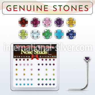 nspbxge l shape nose studs silver 925 nose