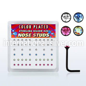 nsrbbxm l shape nose studs silver 925 nose