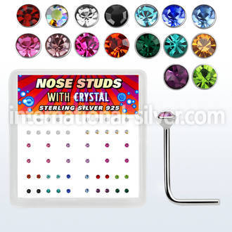 nsrdbxm l shape nose studs silver 925 nose