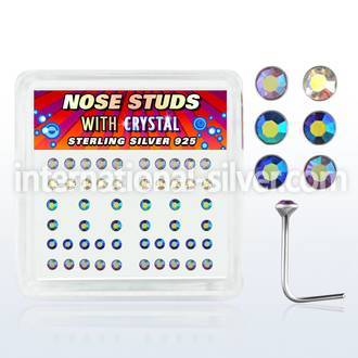 nsrdxabm l shape nose studs silver 925 nose