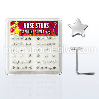 nssarbx l shape nose studs silver 925 nose