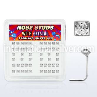 nssqbxc l shape nose studs silver 925 nose