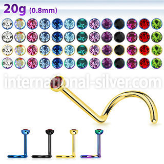 nstc l shape nose studs anodized surgical steel 316l nose