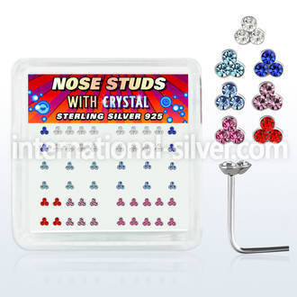 nstrm l shape nose studs silver 925 nose
