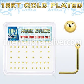 nsx18b l shape nose studs silver 925 nose