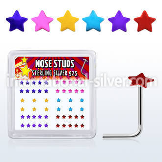 nsxsap l shape nose studs silver 925 nose