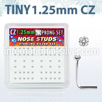 nszbc12 l shape nose studs silver 925 nose